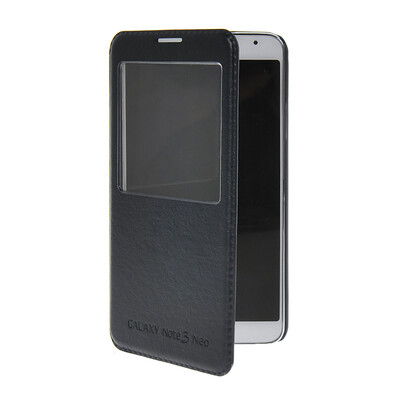 

MOONCASE Окно просмотра Кожа Флип сторона Чехол Подставка чехол для Samsung Galaxy Note 3 Neo N750 / Lite N7505 Синий