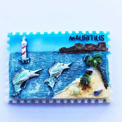 

1Pcs Resin Handmade Mauritius Swordfish Stamp Shaped Tourist Souvenir Fridge Magnet Refrigerator Magnetic Stickers