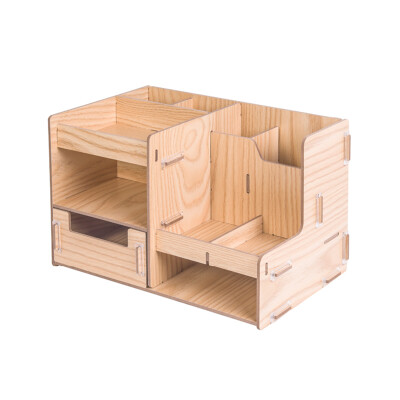 

Jinlongxing Glosen multi-function wooden file holder combination student pen stationery storage box DIY creative partition office supplies storage box D2069 wood grain