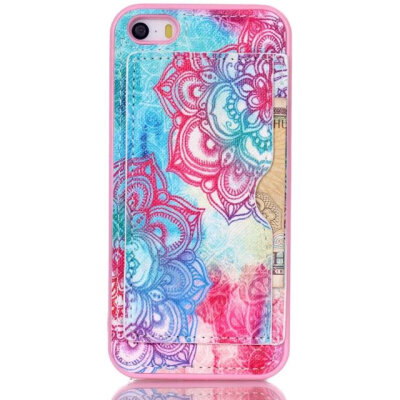 

MITI Wholesale Price Colorful Painting PU Leather Cover For Apple iPhone 5 iPhone 5S Case for Phone5S Card Stand Phone Shell