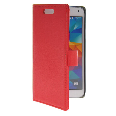

MOONCASE Slim Leather Flip Wallet Card Pouch with Kickstand Shell Back ЧЕХОЛ ДЛЯ Samsung Galaxy S5 I9600 Red