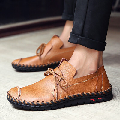 

NovelTeez Casual shoes mens leather shoes handmade leather soft leather wild low-cut shoes mens shoes peas single shoes