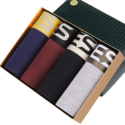 

Seven wolves men&39s underwear men&39s flat pants waist waist U pouch bag trousers men&39s underwear four pants 4 boxed