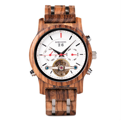 

BOBO BIRD wooden mechanical watch with tourbillon Q27
