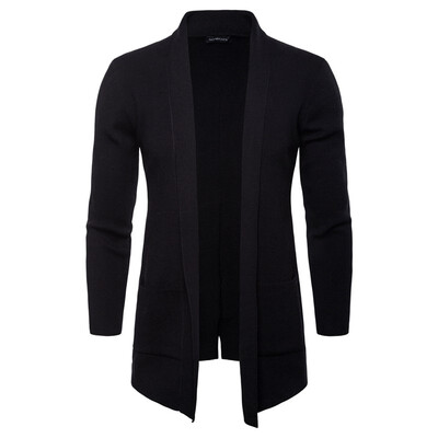 

AOWOFS mens foreign trade cardigan jacket mens European&American tide long sweater sweater YM021