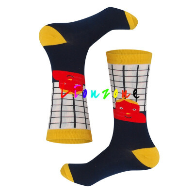 

LIONZONE Women Happy Socks Unisex Colored Cats Robots Stationery Brand Designer Cotton Warm Casual Socks Funny Gift For Lovers