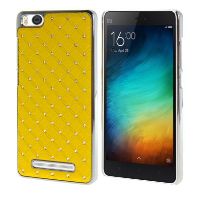 

MOONCASE Hard Chrome Rhinestone Bling Star Back Case Cover for Xiaomi Rice 4i M4i MI4I （5.0 inch ） Yellow