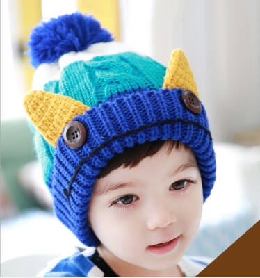 

Buebos Ninos 2015 New Handmade Ears Cashmere Children Hat Autumn Winter Wool Knitted Kids Baby Warm Beanie Hat