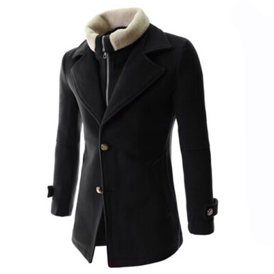 

Zogaa Autumn New Men's Wool Coat Warm False Two