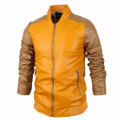 

Zogaa New Men's Leather Clothing Splice Soft