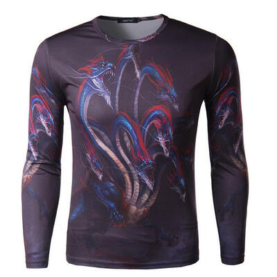 

Zogaa Men's T-shirt 3D Printing Long Sleeve