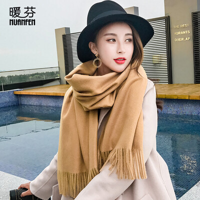 

Warm Fen NuanFen scarf autumn&winter solid color shawl warm long paragraph scarf wear dual-use business fashion Korean men&women couple CS002WJC camel