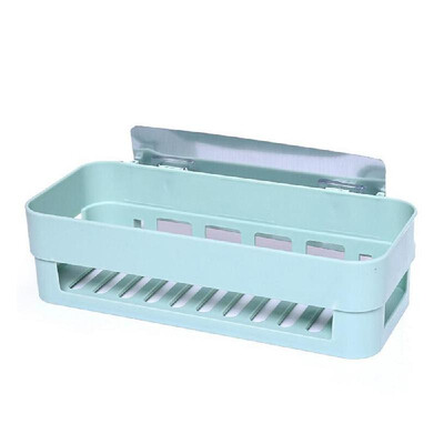 

Strong Adhesive Shelf Punch-free Plastic Storage Rack Drain Basket for Bathroom And Kitchen