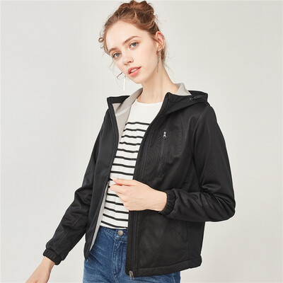 

Giordano Womens Short Jacket Womens Compound Fleece Hooded Jacket 13378708 09 Logo Black  17088A