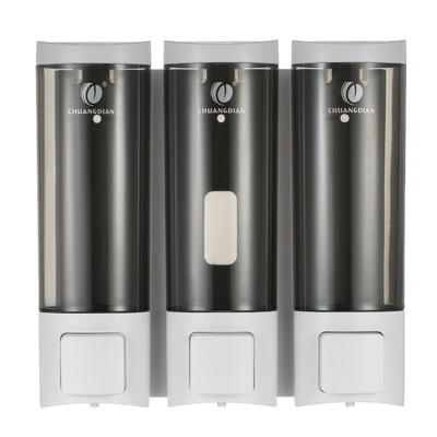 

CHUANGDIAN Manual Soap Dispensers Wall-mounted Three Chamber Shampoo Box Shampoo Shower Gel Liquid Soap Dispensers