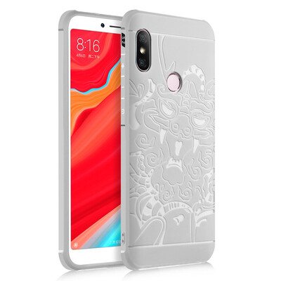 

Goowiiz Phone Case For Xiaomi Redmi S2Note 6Note 6 Pro Carved Dragon Thin Matte soft Silicone Prevent falling