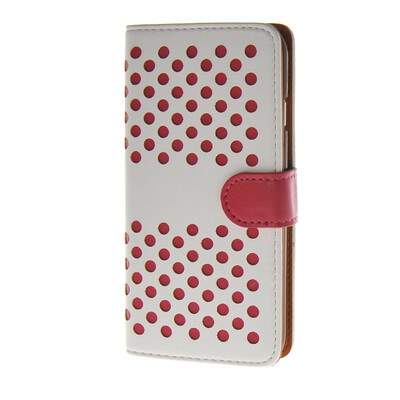 

MOONCASE горошек Слот карты Кожаный чехол Чехол Подставка Shell чехол для Apple IPhone 6 Plus (5,5 дюйма) белый розовый