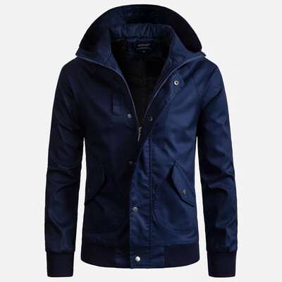 

AOWOFS new large size mens jacket high quality European code jacket jersey solid color hooded jacket B024
