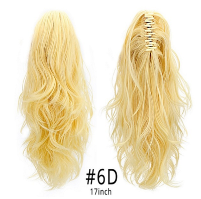 

Synthetic Claw Clip On Ponytail Extensions Hairpiece Long Natural Wave Clip In Hair Extensions Heat Resistant Ponytail Wigs 150g