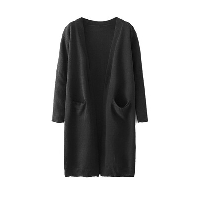 

Women Fashion Autumn Winter Loose Knitted V-neck Cardigan Sweaters