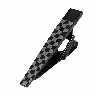 

Gentel Mens Grid Pattern Formal Dress Long Stainless Steel Tie Clip