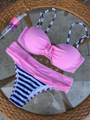 

2 Piece Push Up Swimwear Women Swimsuits Solid Bikini Set Brazilian Bathing Suits Bain Sexy Beachwear