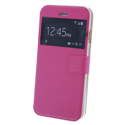 

Case Cover Flip Leather View Window stand golden beach For iPhone 6 ROSE RED