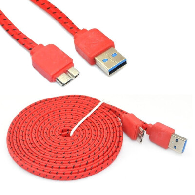 

3M 10FT Flat Noodle Extension Micro USB 3.0 Extra Long Fabric Knit Charger Cable For Samsung Galaxy Note 3 S5