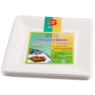 

Jingdong supermarket] Pisces disposable pulp tableware 6 inch square tray (trumpet) 30 loaded P201