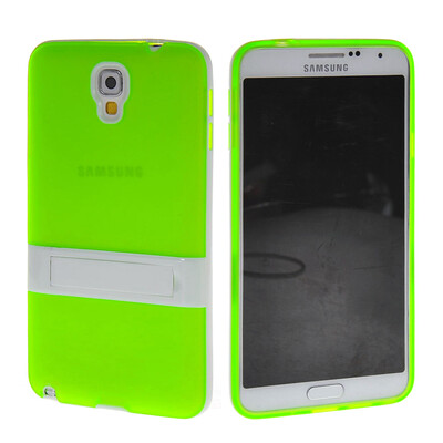 

MOONCASE Мягкие гибкие силиконовый гель ТПУ кожи с Kickstand чехол для Samsung Galaxy Note 3 Neo N7505 Зеленый