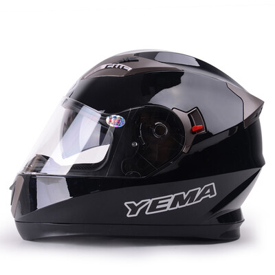 

Yema YEMA 829 Motorcycle Helmet Male Full Cover Summer Double Lens Full Helmet Female Electric Running Helmet Safety helmet Four seasons Code Black