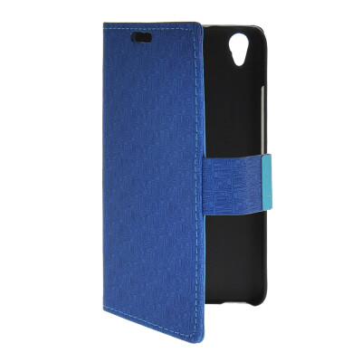 

MOONCASE Slim Leather Side Flip Wallet Card Slot Pouch with Kickstand Shell Back чехол для Huawei Honor 4 Play Blue