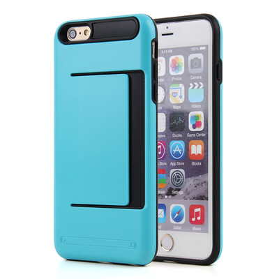 

Soft TPU And Hard PC Card Pocket Protective Smart Cover Case For Apple iPhone 6 6S Plus 47 55Inth Free 2 Screen Films