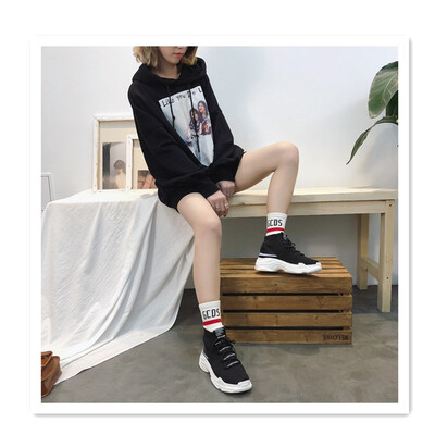 

Breathable canvas shoes thick bottom shark socks shoes breathable light womens shoes hip hop tide shoes casual shoes Korean versi