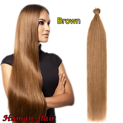

16-22" I-TIP HAIR Glue Real Remy Human Hair Extensions Real Soft Hair Extensions STICK HAIR 100strands50g