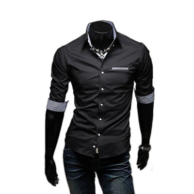 

Zogaa New Mens Shirt 7 Sleeve Matching Color