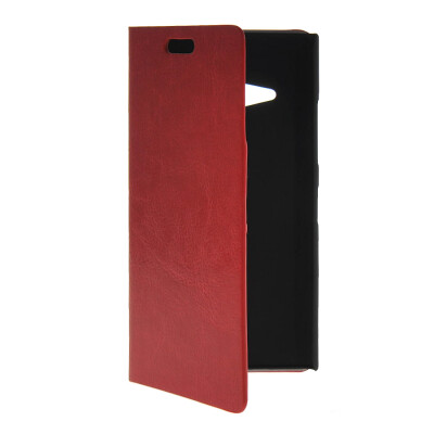 

MOONCASE Slim Leather Side Flip Wallet Card Slot Pouch with Kickstand Shell Back чехол для Nokia Lumia 730 Red