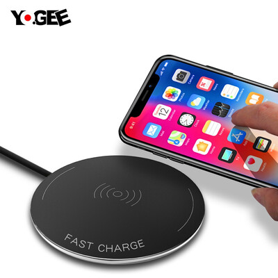

YOGEE Wireless Charger 5mm Ultra Thin Matte Aluminum Pad Qi Fast Charging for Samsung Note8 S8 S8 S7edge iPhone 8 X