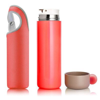 

450ML Water Thermos Bottle Termos Insulate Vacuum Stainless Steel Drink Bottle Outdoor Sports Portable Kettle Gift & Cover Lid