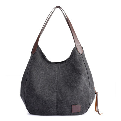 

New Canvas Bag Female Bag Fashionable Joker Literary And Simple Korean Version Of Single-shoulder Bag Multi-layer Leisure Bag
