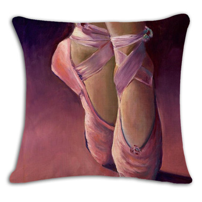 

Interesting beautiful ballet Cushion wovenNo Filler linen Family affection Sofa Car Seat family Home Decorative Throw Pillow