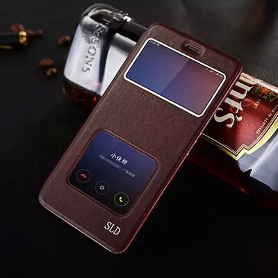 

MOONCASE View Window Design Hard Leather Side Flip Bracket Case Cover for Xiaomi RedMi Note 2