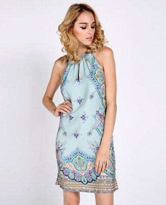 

Fashion New women summer girl dress Sexy Halter novelty print Vintage