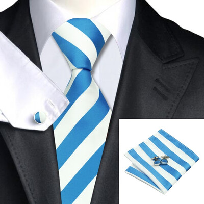 

2016 New Hot selling Vogue Men Silk Tie Set High Quality 100 Silk Necktie Handkerchief Cufflink Set for Formal Wedding Party