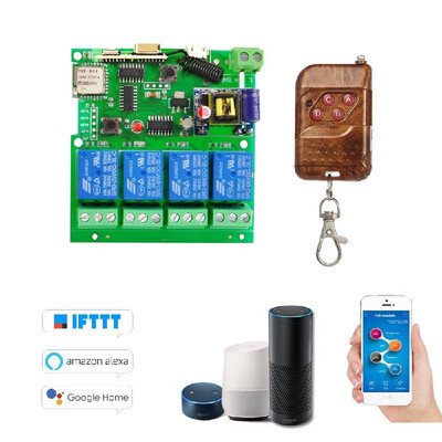 

Sonoff 433Mhz Smart Remote Control Wireless Switch Universal Module 4ch DC 5V AC85-220V Wifi Switch with Shell Timer Phone APP Rem