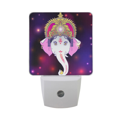 

ALAZA LED Night Light With Smart Dusk To Dawn SensorHindu Lord Ganesha Watercolor Plug In Night Light