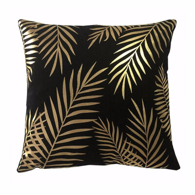 

Bronzing Gold Printed Cushion Decorative Pillows Black Pillowcase Home Decor Sofa Throw Pillows Christmas Decorations For Home