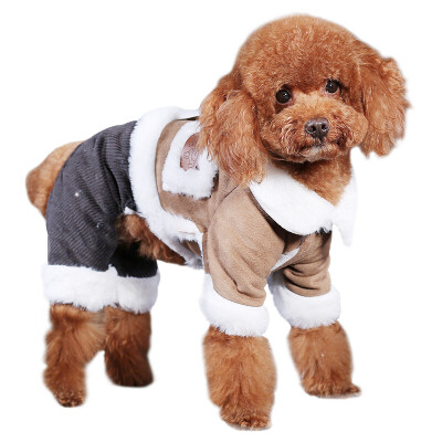 

Jingdong JOY joint name small dog puppies fighting than bear thickening plush clothes short plush four-legged clothes