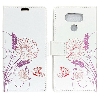 

MOONCASE LG V40 ThinQ Painted Leather Case - Pansy