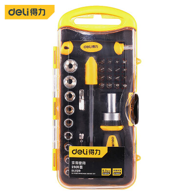 

Deli deli ratchet screwdriver set T-wrench socket adapter set 29 sets DL1129